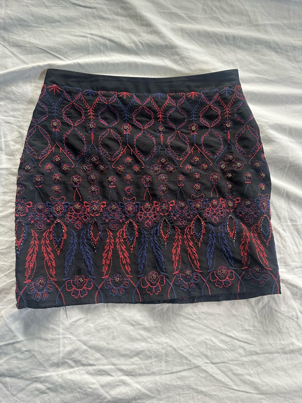 Forever 21 Embroidered and Beaded Mini Skirt